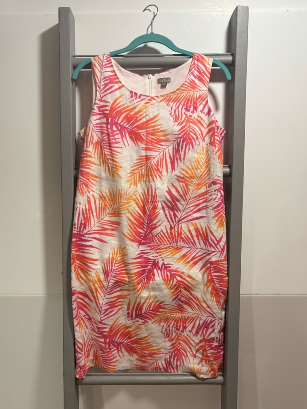 J Jill sz 4 linen Shift Dress, summer, beach, costal cowgirl, natural, concert